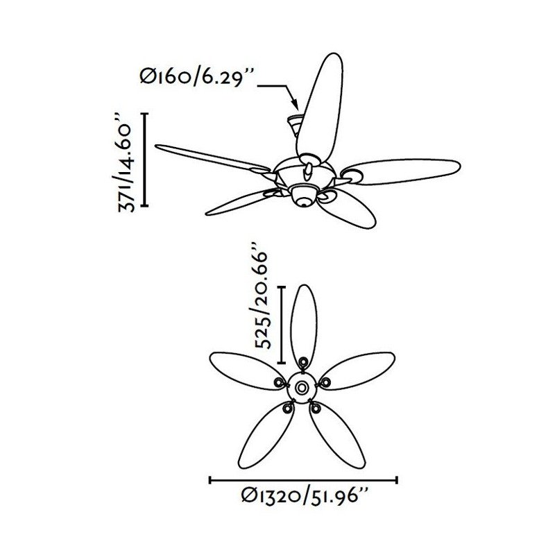 Ventilador de techo, moderno, 132 cm. niquelado HUNTER Alchemy
