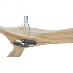 Ventilador de techo, Geronimo BK-SW, 223cm, DC, aspas madera clara/ cuerpo cromado, wifi, termostato, Klassfan.