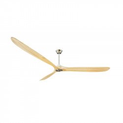 Ventilador de techo, Geronimo BK-SW, 223cm, DC, aspas madera clara/ cuerpo cromado, wifi, termostato, Klassfan.