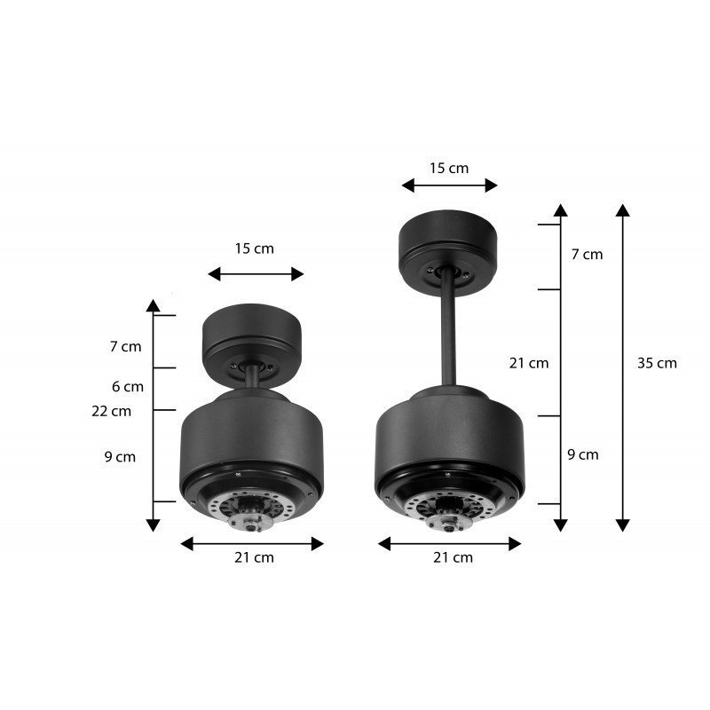 Modulo de exterior IP44 con luz- Ventilador para exteriores con motor DC Hypersilence-106 cm- Termostato y WiFi. 10 a 20 m²